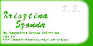 krisztina szonda business card